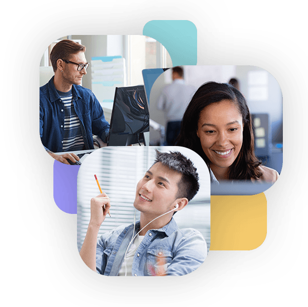 Multi-person hero image of ecommerce business professionals 