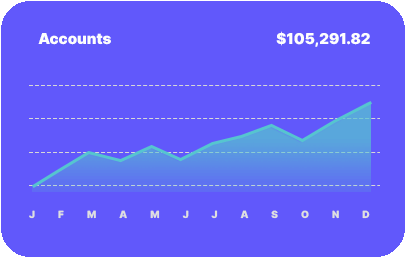 Accounts receivable graph icon showing a revenue increase 