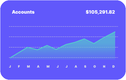 Accounts receivable graph icon showing a revenue increase 
